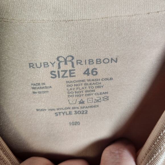 Ruby Ribbon Original Cami Sz 46 3XL Pale Tan Compression Shapewear Stretch #3022 - Picture 3 of 13